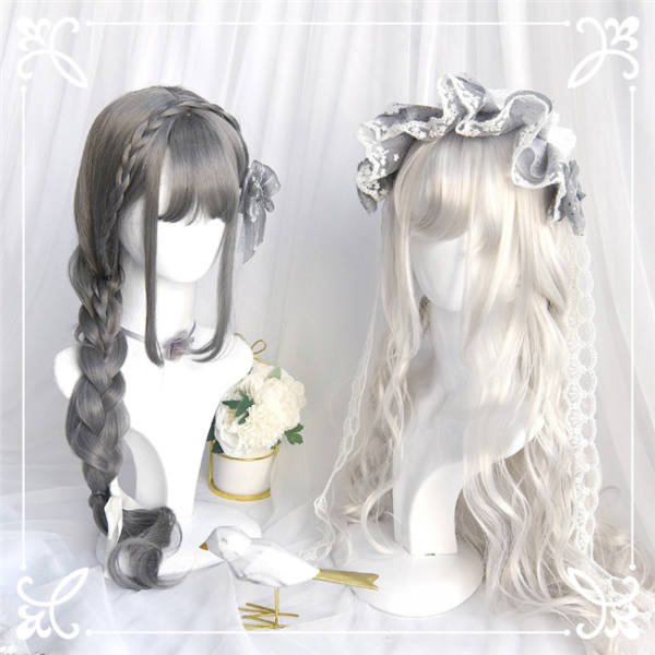 Lolita Silver White Long Curly Wig yv30892 main image 0