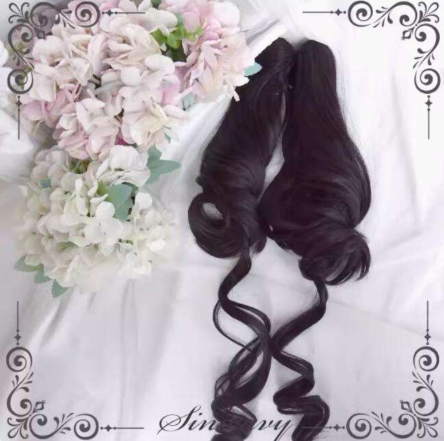 Long Curly Ponytails Blonde Lolita Wigs