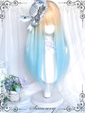 Yellow Blue Ombre Long Straight Lolita Wig