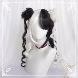 Black White Split Halloween Lolita Wig