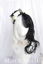 Black White Split Halloween Lolita Wig