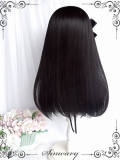 Black Pink Long Straight Lolita Wig