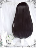 Black Purple Long Straight Lolita Wig