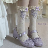 Roji Flower Print Cotton Lolita Socks