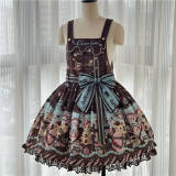 Chocolate Bear Sweet Lolita Slaopette, Blouse and Headdress