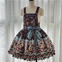 Chocolate Bear Sweet Lolita Slaopette, Blouse and Headdress