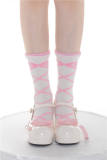 Roji Cross Ribbon Print Cotton Lolita Socks