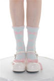 Roji Cross Ribbon Print Cotton Lolita Socks