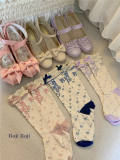 Roji Flower Print Cotton Lolita Socks