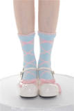 Roji Cross Ribbon Print Cotton Lolita Socks