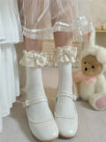 Roji Lace Bows Beige Lolita Socks