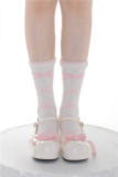 Roji Cross Ribbon Print Cotton Lolita Socks