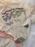 Roji Grape Vine Cotton Lolita Socks