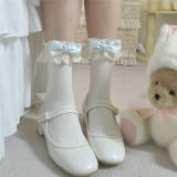 Roji Lace Bows Beige Lolita Socks