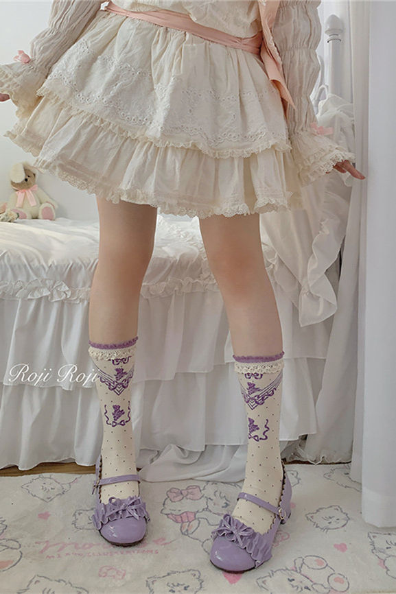 Roji Grape Vine Cotton Lolita Socks