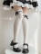 White Black Above knee Socks