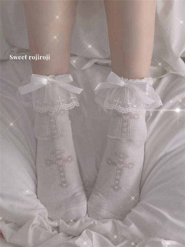 Sweet Cross Cotton Lolita Short Socks