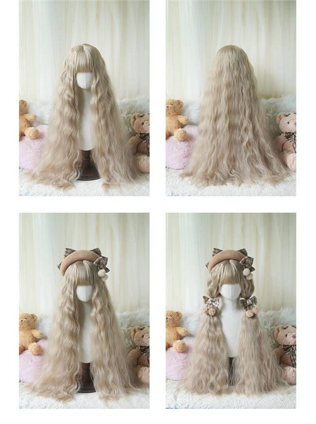Yuchashui Corn Stigma Long Curly Princess Wig 80cm
