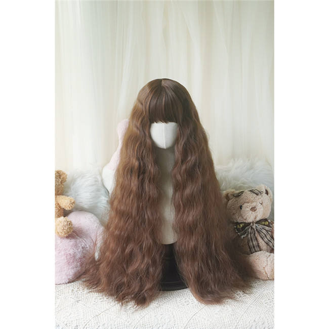 Yuchashui Corn Stigma Long Curly Princess Wig 80cm