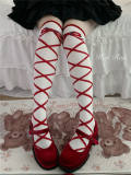 Cross Ribbons Above Knee Socks