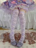 Cross Ribbons Above Knee Socks