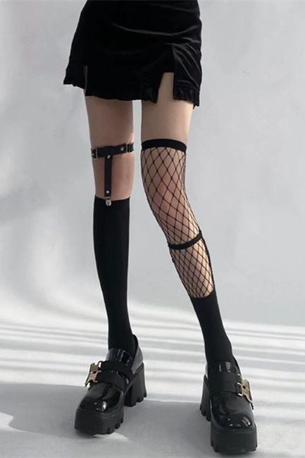 Lady Fishnet Stockings Punk High Socks