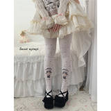 Roji Doll Print Winter Velvet Lolita Tights