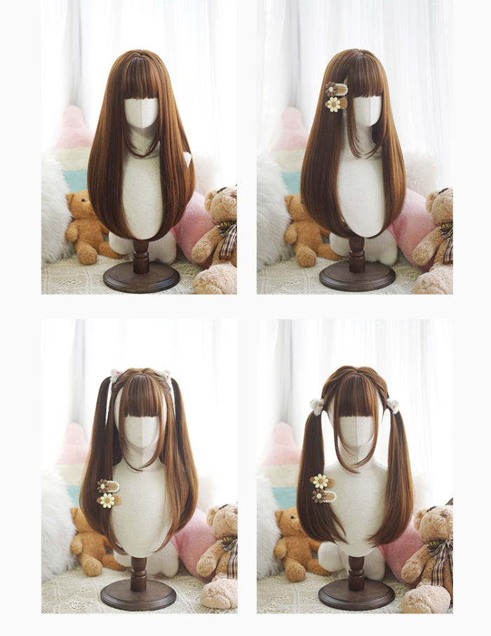 Yuchashui Sweet Long Straight Lolita Wig 60cm