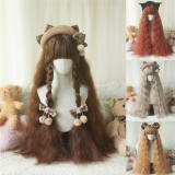 Corn Stigma Long Curly Princess Wig 80cm