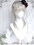 Silver White Comic Short Wig with Long Tail