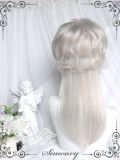 Silver White Comic Short Wig with Long Tail