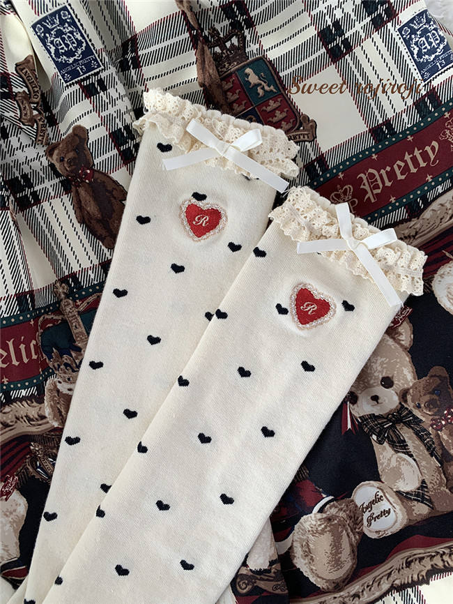 Roji Polk Dots Cotton Lolita Socks