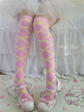 Cross Ribbons Above Knee Socks