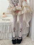 Roji Doll Print Winter Velvet Lolita Tights