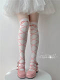 Cross Ribbons Above Knee Socks