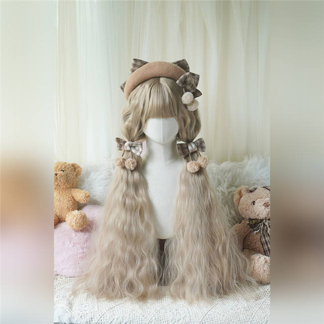Yuchashui Corn Stigma Long Curly Princess Wig 80cm
