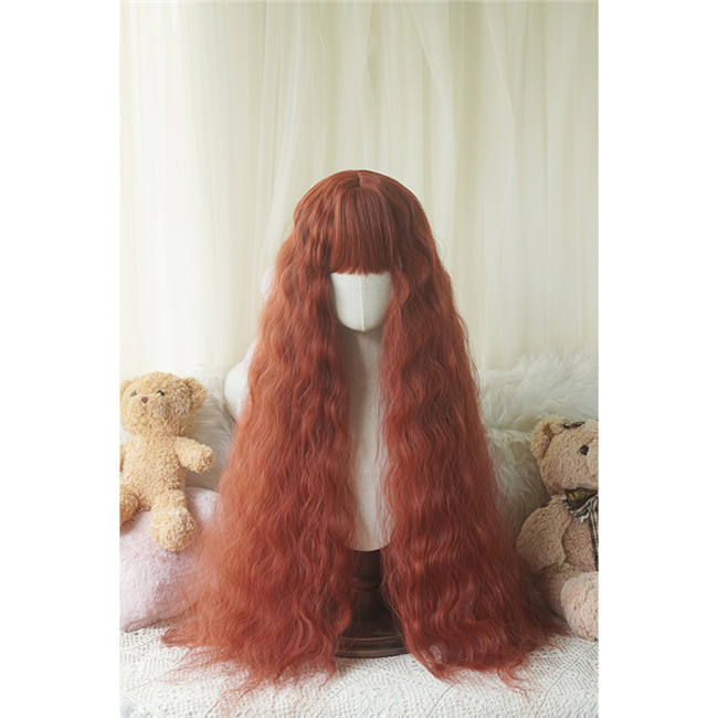 Yuchashui Corn Stigma Long Curly Princess Wig 80cm
