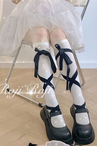 Roji Ribbon Girl Cotton Lolita Socks