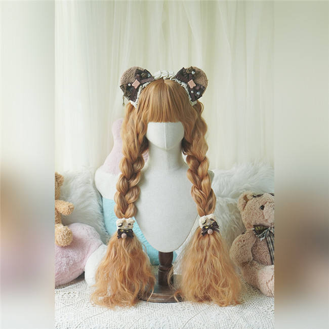 Yuchashui Corn Stigma Long Curly Princess Wig 80cm