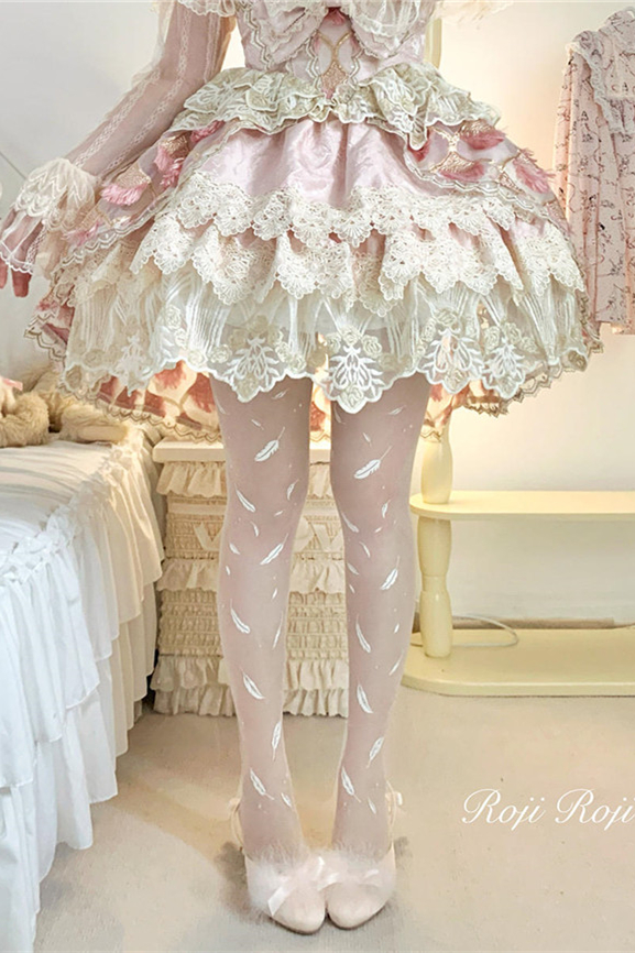 Lolita Floral Bow Tights