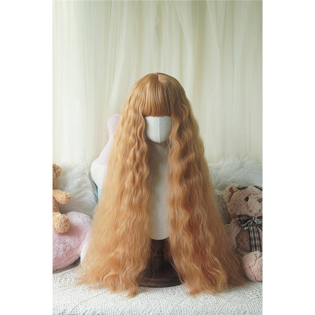 Yuchashui Corn Stigma Long Curly Princess Wig 80cm