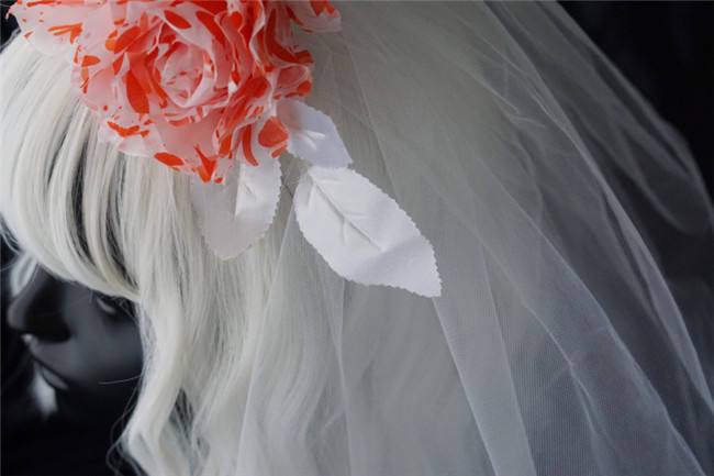 Strange Sugar Blood Roses Halloween Gothic Mantilla