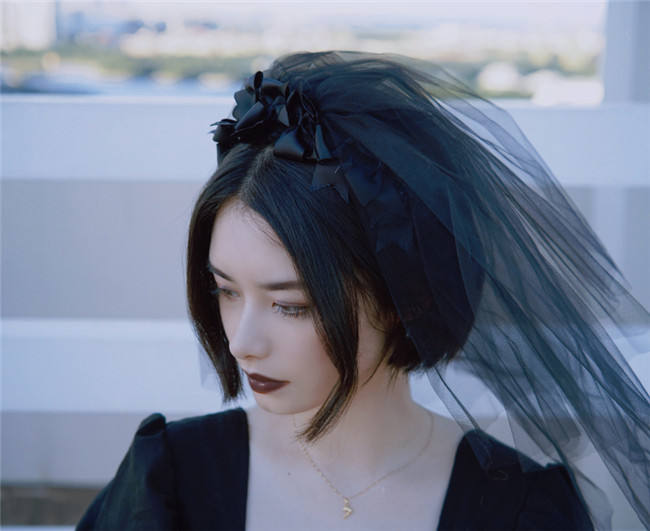 Strange Sugar Dark Black Gothic Mantilla