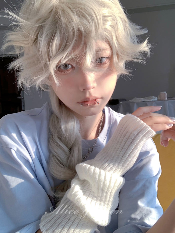 Alice Garden Short Curly Wig Long Ponytail
