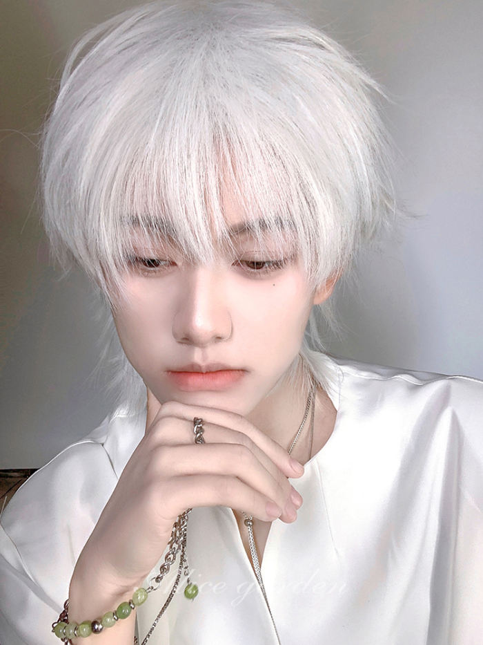 Alice Garden Natural Puffy White Prince Wig