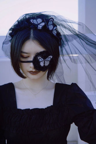 Strange Sugar Butterflies Gothic Mantilla