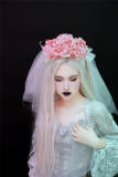 Strange Sugar Blood Roses Halloween Gothic Mantilla
