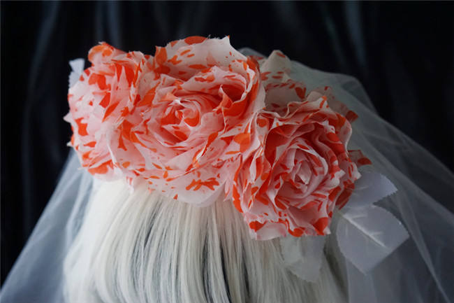 Strange Sugar Blood Roses Halloween Gothic Mantilla