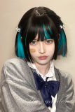 Alice Garden Blue Green Dip Dyeing Hair Short Wig