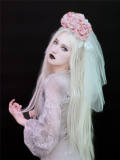 Strange Sugar Blood Roses Halloween Gothic Mantilla